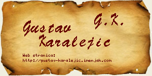 Gustav Karalejić vizit kartica
